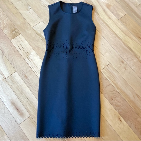 Clover Canyon Neoprene laser cut black sleeveless dress size small - Picture 2 of 11